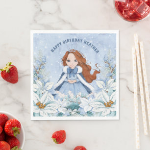 Guardanapo De Papel Snowden Winter Red Haired Princess Birthday