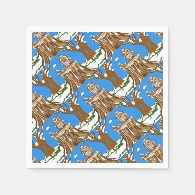 Guardanapo De Papel Snowflake, a Coruja (Frente)