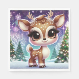 Guardanapo De Papel Snowflake Sparkle Baby Reindeer