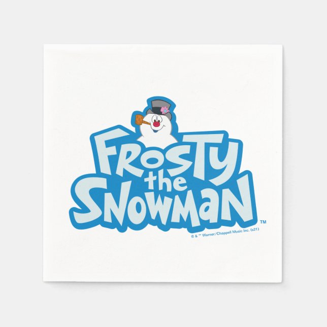 Guardanapo De Papel Snowman™ congelado | Logotipo empilhado congelado (Frente)