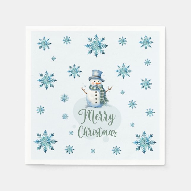 Guardanapo De Papel Snowman de Natal (Frente)