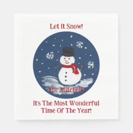 Guardanapo De Papel Snowman Maravilhoso Ano de PERSONALIZAÇÃO Nome