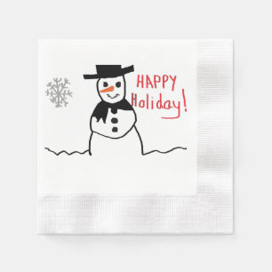 Guardanapo De Papel Snowman Paper Napkin