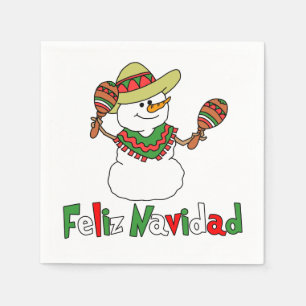 Guardanapo De Papel Snowman Sombrero Maracas