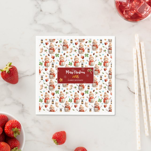 Guardanapo De Papel Snowman Winter Holiday - Merry Christmas (Insitu)