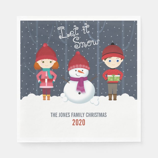 Guardanapo De Papel Snowman Winter Wonderland (Frente)