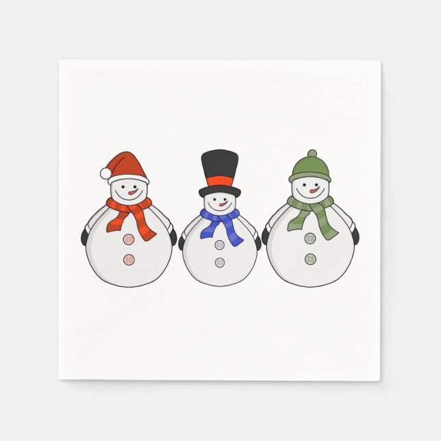 Guardanapo De Papel Snowmen Winter veio (Frente)