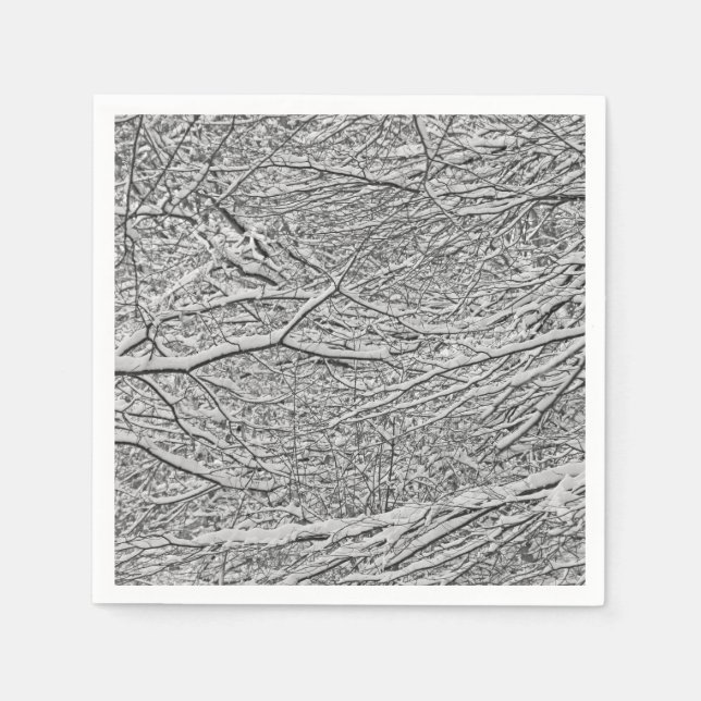 Guardanapo De Papel Snowy Branches Paper Napkin (Frente)