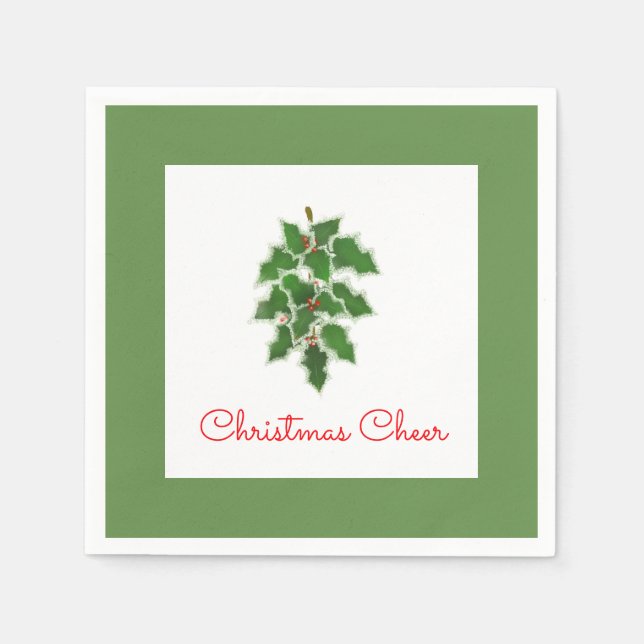 Guardanapo De Papel Snowy Holly Napkins (Frente)