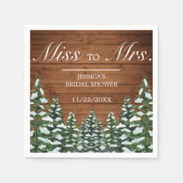 Guardanapo De Papel Snowy Wood & Forest Pine Chá de panela Sra à Sra.
