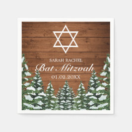 Guardanapo De Papel Snowy Wood & Forest Rural Pine Bar Bat Mitzvah