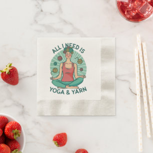 Guardanapo De Papel Só preciso de Yoga e Yarne Phrase