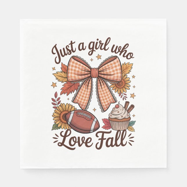 Guardanapo De Papel Só uma garota que ama Fall Cozy (Frente)