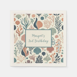 Guardanapo De Papel Sob o Mar Aniversário, Padrão de Sussurros Oceanos