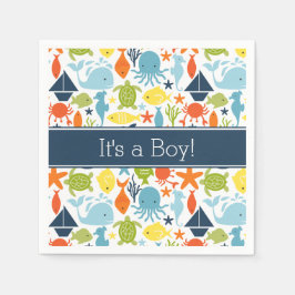 Guardanapo De Papel Sob o Mar, Criaturas Oceânicas, Náutica