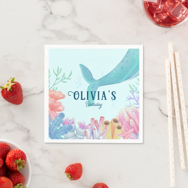 Guardanapo De Papel Sob o mar e sereia (Insitu)