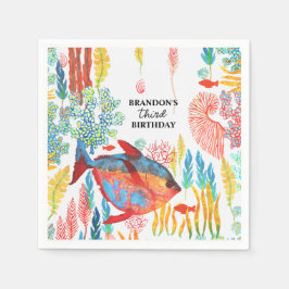 Guardanapo De Papel Sob o oceano Oceano Marinho Corante de Água Animal