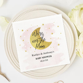 Guardanapo De Papel Sobre A Lua | Chá de fraldas de raparigas