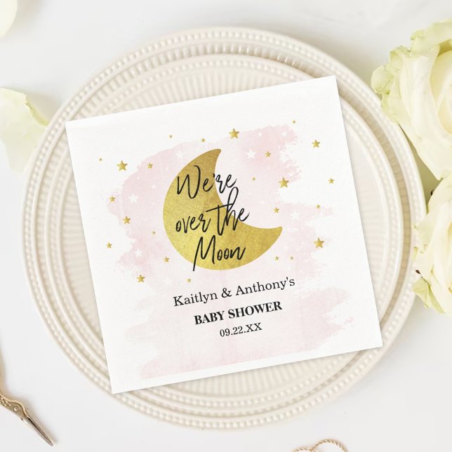 Guardanapo De Papel Sobre A Lua | Chá de fraldas de raparigas (Criador carregado)