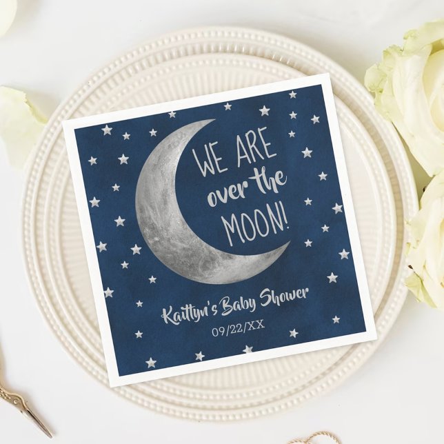 Guardanapo De Papel Sobre A Lua | Chá de fraldas Napkins (Criador carregado)