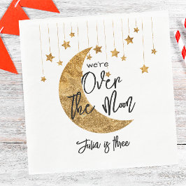 Guardanapo De Papel Sobre a lua cintilante e a noite de aniversário