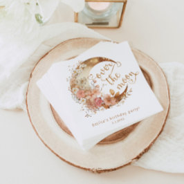 Guardanapo De Papel Sobre o aniversário da lua de ouro floral