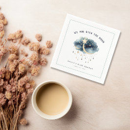 Guardanapo De Papel Sobre o Chá de fraldas das Estrelas Douradas da Lu