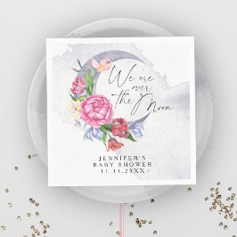 Guardanapo De Papel Sobre o chá de fraldas das Flores da Lua