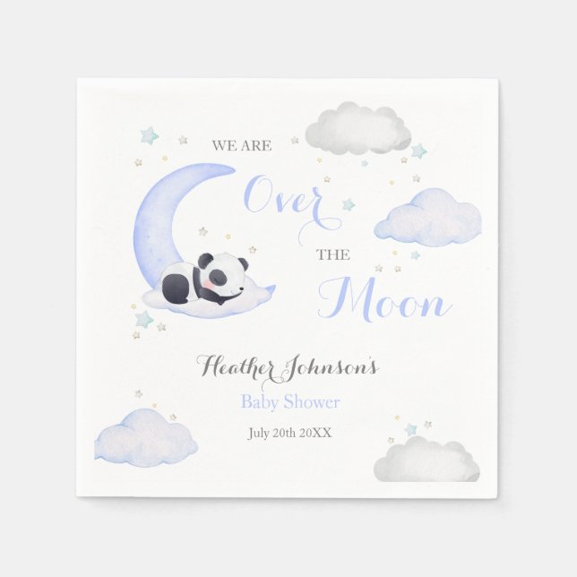 Guardanapo De Papel Sobre O Chá de fraldas Do Urso De Panda Moon (Frente)