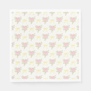 Guardanapo De Papel Sobremesa Amarela Vintage Chique Floral de Festa