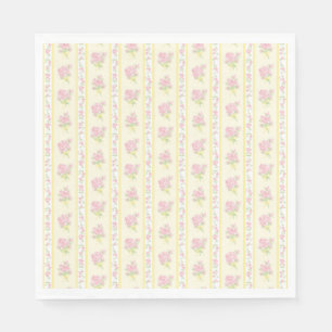 Guardanapo De Papel Sobremesa Amarela Vintage Chique Floral de Festa