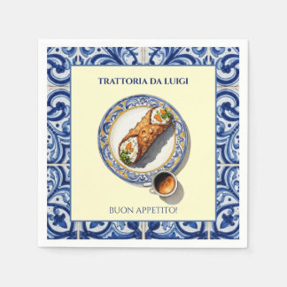 Guardanapo De Papel Sobremesa Cannoli de Azulejo Siciliano