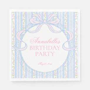 Guardanapo De Papel Sobremesa de Aniversário Floral Elegante Vintage A