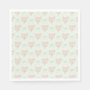 Guardanapo De Papel Sobremesa de Festa Floral Chique Vintage Verde