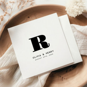 Guardanapo De Papel Sobrenome Clássico Moderno Casamento Inicial