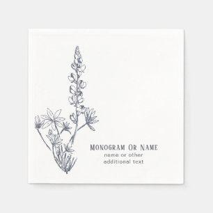 Guardanapo De Papel Sobrenome da Família Bluebonnet Texas Wildflower