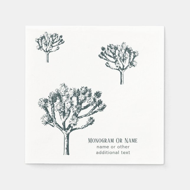 Guardanapo De Papel Sobrenome Pessoal da Família Desert Boho Joshua Tr (Frente)