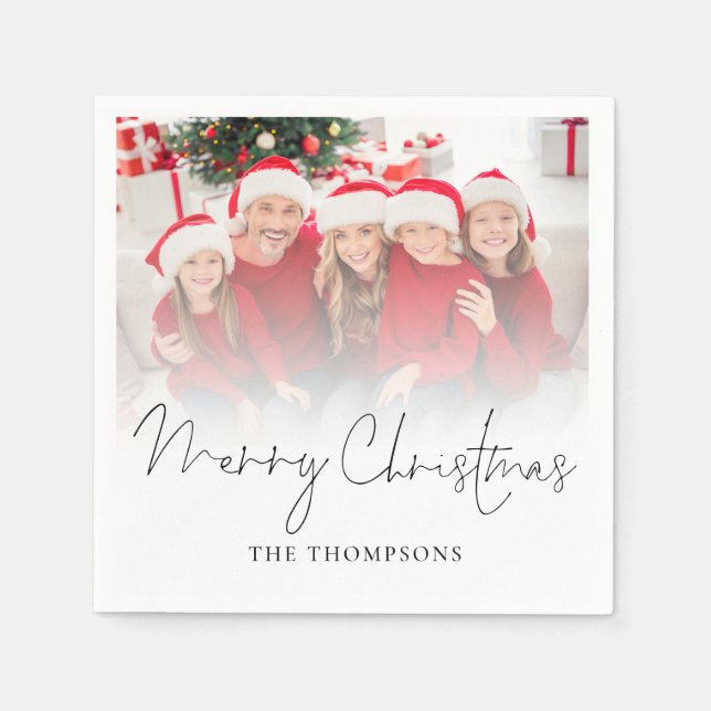 Guardanapo De Papel Sobreposição de Fotografias da Família Moderna - F (Frente)