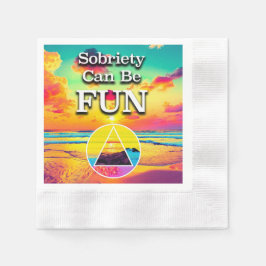 Guardanapo De Papel Sobriety Can Be Fun Recovery Slogan Sunrise