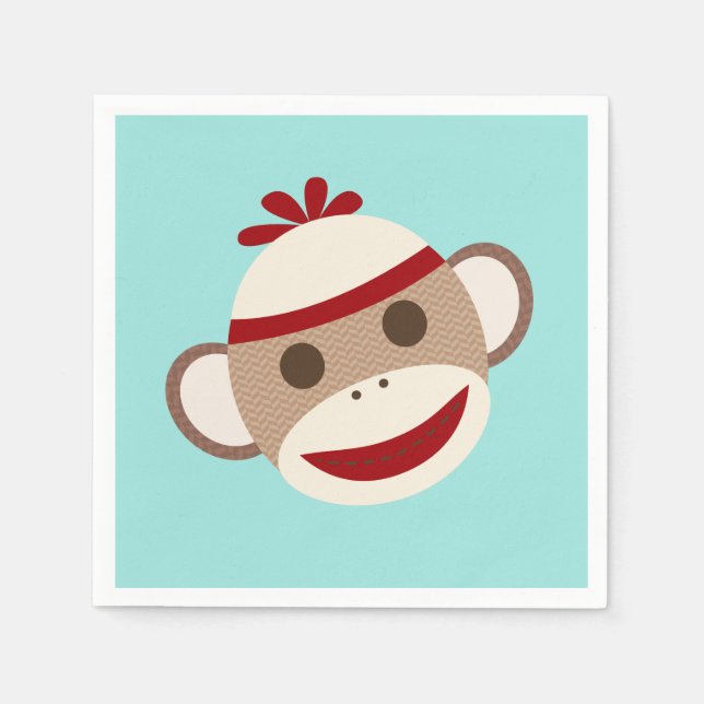 Guardanapo De Papel Sock Monkey Napkins (Frente)