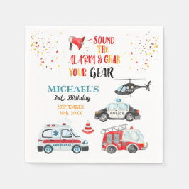 Guardanapo De Papel Soe o alarme e agarre o aniversário de 3 anos de e