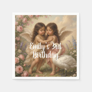 Guardanapo De Papel soft angel cherub girls’ birthday || paper napkins