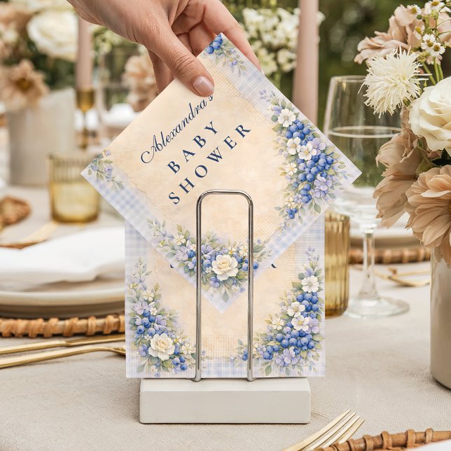 Guardanapo De Papel Soft Blue Blueberry Baby Shower (Criador carregado)