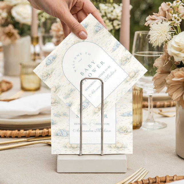 Guardanapo De Papel Soft Blue Dino Baby Shower (Criador carregado)