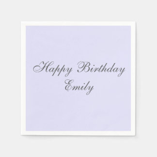 Guardanapo De Papel Soft Lavender Minimalist Birthday Party Napkins