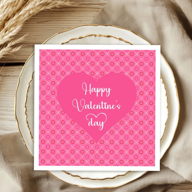 Guardanapo De Papel Soft Pink Hearts Valentine Table Napkins (Soft Pink Hearts Valentine Table Napkins)