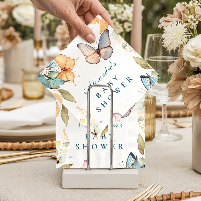 Guardanapo De Papel Soft Watercolor Butterfly Baby Shower (Criador carregado)