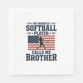 Guardanapo De Papel Softball Brother Patriotic Vintage Engraving Shirt