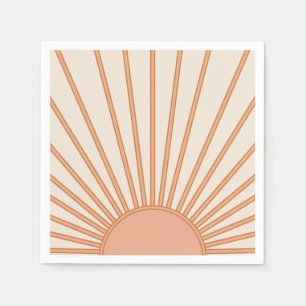 Guardanapo De Papel Sol nascente Terra Tonacotta Retro Sol