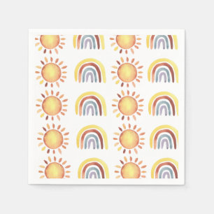 Guardanapo De Papel Sol padrão e arco-íris